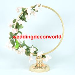 new round stand wedding display stand table Centrepiece decoration metal decor gold silver white column vase