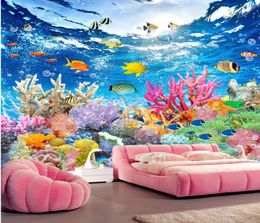 underwater world wall mural 3d wallpaper 3d wall papers for tv backdrop