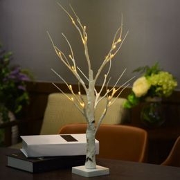 60cm Silver Birch LED Tree Lamp Landscape Table Night Light Festival Christmas Decoration Gift White/Warm White