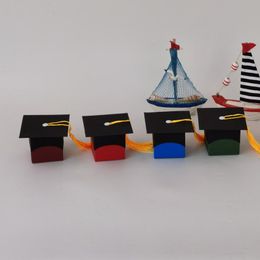 graduation cap gift box Canada - DIY Graduation Party Favor Holders Doctor Hat Bachelor Cap Candy Boxes Gifts Boxes Chocolate Paper Box