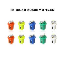 50pcs 12V B8.5 5050SMD 1LED Car Instrument Light White Red Green Blue Pink Dashboard Indicator Led Bulb