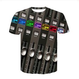 New Fashion Women Men DJ Audio Music Funny 3d Printing Unisex T-shirts Casual T Shirt Hip Hop Summer Tops XB087