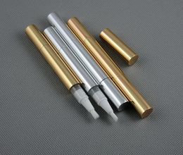100pcs Aluminium Gold Silver 3ml twist up pen empty package pen whitenting gel SN2887