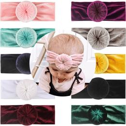 Toddlers Hair Accessories Pretty Photo Props Best Sale Baby Girls Roun Knot Headband Kids Velvet Cute Turbans