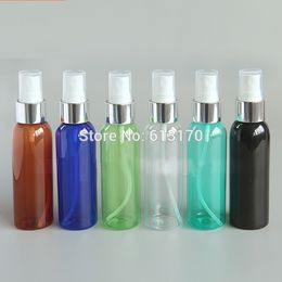 60ml Colorful PET Spray Bottles Empty Travel Makeup Bottle 2 OZ Perfume Vials Silver Rim Atomizer Cosmetic Packing Container