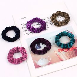 Ponytail Holder Hair Scrunchies Velvet Elastic Hair Bands Scrunchy Hair Ties Ropes velour Pleuche Scrunchie for Women or Girls 100pcs G1006A