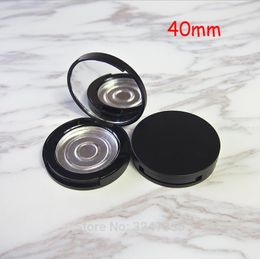 20pcs/lot 40mm High Class Empty Black Blusher Compacts, DIY Round Top Grade Eyeshadow Powder Case, Plastic Elegant Lipstick Box