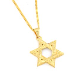 Gold And Silver Two Tone Star Pendant Necklace Women Men Chain Gift Gold Colour Hexagram Crystal Pendant Necklace