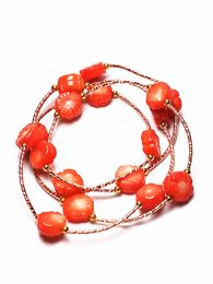 10 Rot Synthetische Koralle Perlen zur Herstellung von Armbänder 11mm