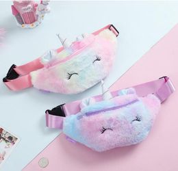 Kid Unicorn Stuffed Pencil Waist Bag Belt Fanny Pack Beach Bag Student Teenager Purses Sports Unisex Gym Outdoor Cosmetic Bags GD268