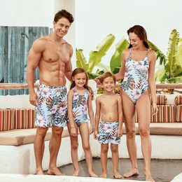 Family Matching Outfits New Summer Floral Print Matching Light Blue Family Look