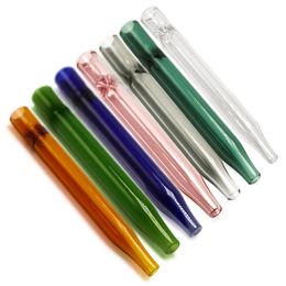Y067 Smoking Pipes About 11.7cm Length Colourful Oil Rig Sharp Nail Tip Glass Philtre Pipe
