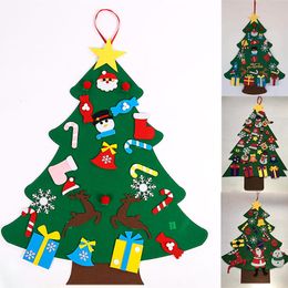 DIY Felt Christmas Tree With Ornaments Christmas Gifts New Year Door Wall Hanging Xmas Decoration Kids Manual Accessories 7 style WX9-1588