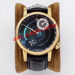 4 colors mens automatic watches Grand complications 6104R 6102 5726 5713 yellow gold carving pattern case star dial sapphire crystal