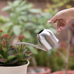 Silver Stainless Steel Watering Cans Kettle Garden Home Bottle Plants Flower Sprinker Pot Tools Wholesale