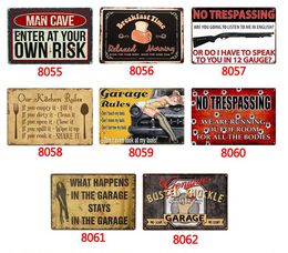 Tool kitchen Rules Retro Vintage Metal warning Tin sign poster for Man Cave Garage shabby chic wall sticker Cafe Bar home decor