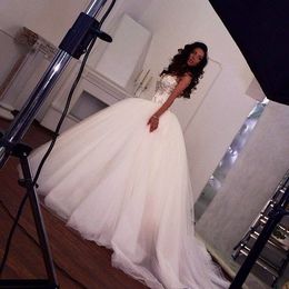 Sleeveless Sweetheart Neckline Ball Gown Wedding Dress with Crystals Corset Princess Wedding Gown Custom Made