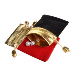 9x12cm Velvet Beaded Drawstring pouches Jewellery Packaging Christmas Wedding Gift Bags DHL Free
