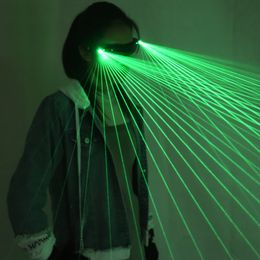 2 in 1 Multi-line Green LED Laser Glasses Light Dancing Stage Show DJ Club Party Glasses Multi Beams For LED luminous Costumes