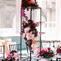 Black Metal Flower Stand Frame Column for Wedding Decoration senyu0223