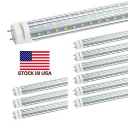 Stock in US + 4ft led tube 60W D-Shaped Cool White 1200mm 4ft SMD2835 288pcs Super Bright Led Fluorescent Bulbs AC85-265V