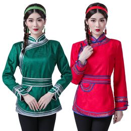 Traditional mongolian Clothing for women Tang Suit national Style costume Folk Dance Stage Wear elegant oriental apparel