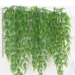 one Green Pant Hanging Vine Artificial Greenery Rattan 120cm for Home Wedding Grass Wall Green Wall Decoration