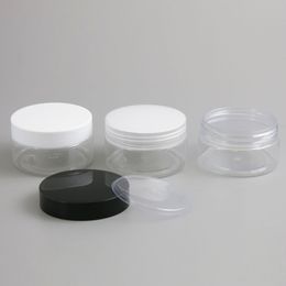 24 x 100g Empty Clear Cosmetic Cream Containers Cream Jars 100cc 100ml for Cosmetics Packaging Plastic Bottles With Plastic Cap