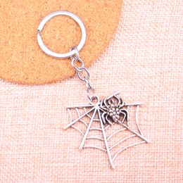 New Keychain 43*45mm spider cobweb Pendants DIY Men Car Key Chain Ring Holder Keyring Souvenir Jewelry Gift