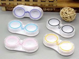 Contact Lens Case Holder Plastic Objective Travel Portable Case Storage Container Colorful Eye Box Fast Shipping