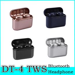 DT-4 TWS True Wireless Headphone Wireless Sport Fitness Bluetooth 5.0 Noise-Cancelling In-Ear Earphones Earbuds with Charging box 100pcs DHL