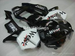 Injection Moulding Free Customise fairing kit for Honda CBR600RR 03 04 white black fairings set CBR600RR 2003 2004 JK07