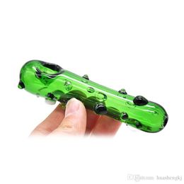 Cucumber Shape Mini Pyrex Glass Smoking Pipe Innovative Design Tube Portable Easy Clean Bong Handmade Handpipe High Quality Hot Cake