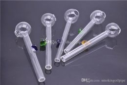wholesale Glass Oil burners pipe Glass Bong Water Pipes with different colored glass balancer pipe for smoking dhl free