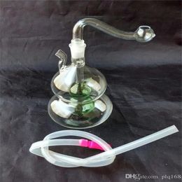 Double-decked gourd cigarette pot Bongs Oil Burner Pipes Water Pipes Glass Pipe Oil Rigs Smoking Free Shipping