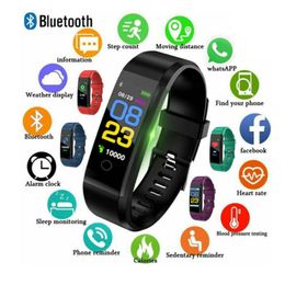 115 Plus Bluetooth Smart Watch Heart Rate Fitness Tracker Waterproof Sports Smart Bracelet For Android IOS Smart Phone Wristwatch