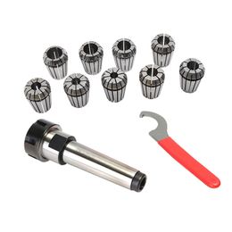 Freeshipping Er25 Spring Clamps 9Pcs Mt2 Er25 M12 1Pcs Er25 Wrench 1Pcs Collet Chuck Morse Holder Cone For Cnc Milling Lathe Tool