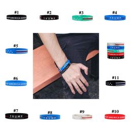 Trump Silicone Bracelet Keep America Great 2020 Silicone Wrist Band USA Presidential Election Wristbands Women Bangles Party Favour OOA8160