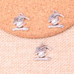 80pcs Charms graduation cap and diploma 17*16mm Antique Making pendant fit,Vintage Tibetan Silver,DIY Handmade Jewelry