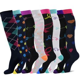 Compression Socks For Men & Women (20-30 Mmhg) Stockings Running Fit Breathable Long Male Travel Sock Mix Colours