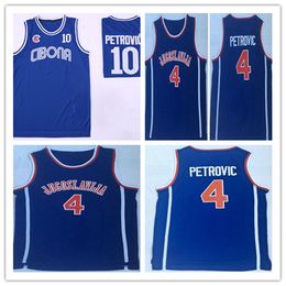 Men's Old Time Cibona Drazen Petrovic #10 Basketball Jersey Blue Navy Drazen Petrovic #4 Jugoslavija Yugoslavia Stitched Shirts S-XXL