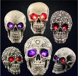 Halloween Decoration Novelty Creative Toys Funny Spoof Whole Person Props Resin Skull Shiny Ghost Props