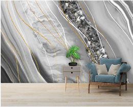 Custom 3d wallpapers Modern light luxury abstract crystal marble wallpapers background wall