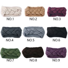 2020 NEW Headband Knitted headwrap Hair Bands Women Fashion Crochet acrylic variegated Headbands Winter Warm Girls hair accessory DA012
