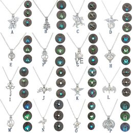 Glow in The Dark necklaces Star Tree of Life Dragon Love owl Key Pegasus Open cage Lockets Pendant chain For women Fashion Jewellery