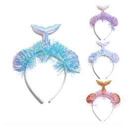 New Children Party Fish Tail Headbands Lovely Fish Tail & Shell Tassel Head Wear Cosplay Headwear Gifts Fashion Hair Jewellery