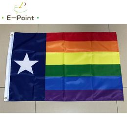 Rainbow Texas State Flag 3*5ft (90cm*150cm) Polyester flag Banner decoration flying home & garden flag Festive gifts