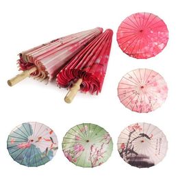 10pcs Chinese Style Silk Women Umbrella Japanese Cherry Blossoms Silk Ancient Dance Umbrella Decorative Umbrella