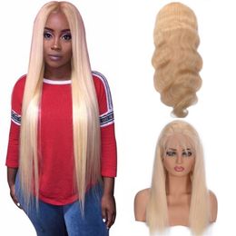 Blonde Body Wave Lace Front Human Hair Wigs 613 Virgin Hair Brazilian Straight Wig Pre Plucked Hairline