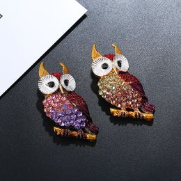 Fashion-Women's clothing accessories owl crystal brooch delicate drip animal brooch